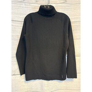 Tory Burch Black Turtleneck Ribbed Sweater L